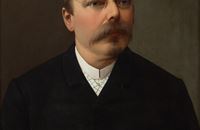 Jakov Šašel - Portret muškarca u tamnom odijelu s naočalama- Autoportret, poslije 1884.