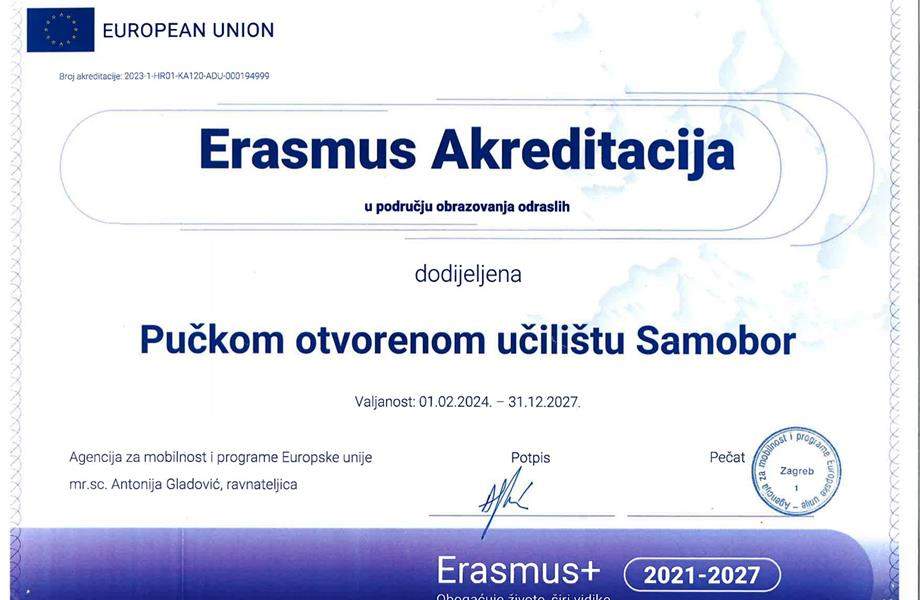 Javni poziv polaznicima za sudjelovanje u Erasmus+ projektu mobilnosti