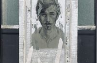 Autoportret,1983.-1994., crtež kombinirana tehnika na papiru,  100 x 70 cm